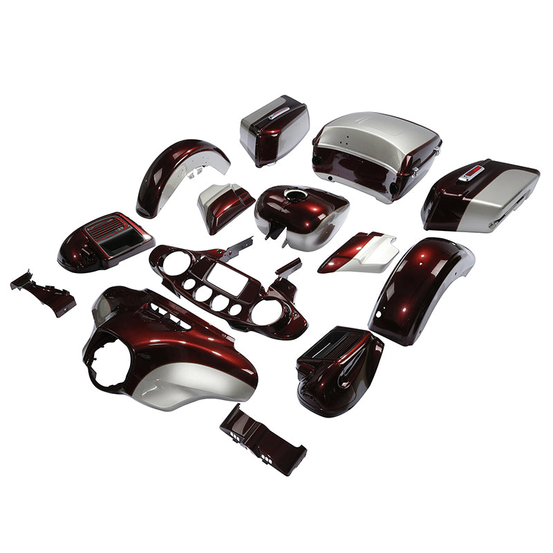 HR3 Twisted Cherry / Silver Fortune Complete Body Fairing Kit For Harley Ultra Limited FLHTK 14-23