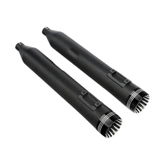 Santee 4"Slip-On Mufflers Fit For 95-16 Harley-Davidson Touring Exhaust Pipe Dual Matte Black Chrome
