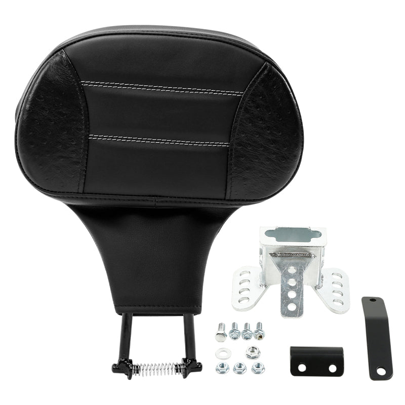 C.C. RIDER Rider Backrest 2 Up Seat Driver Backrest Pad For Harley Touring CVO Street Glide Road Glide Electra Glide Road King, 1988-2025
