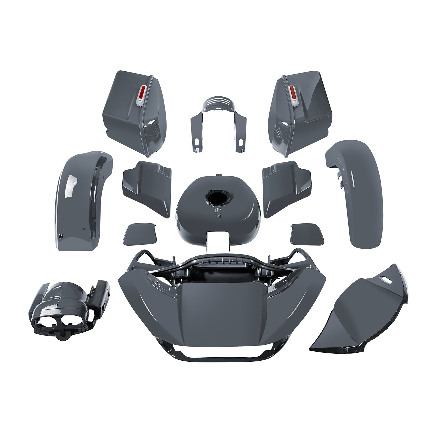 HR3 Gunship Gray Complete Body Fairing Kit For Harley Road Glide FLTRX 15-23