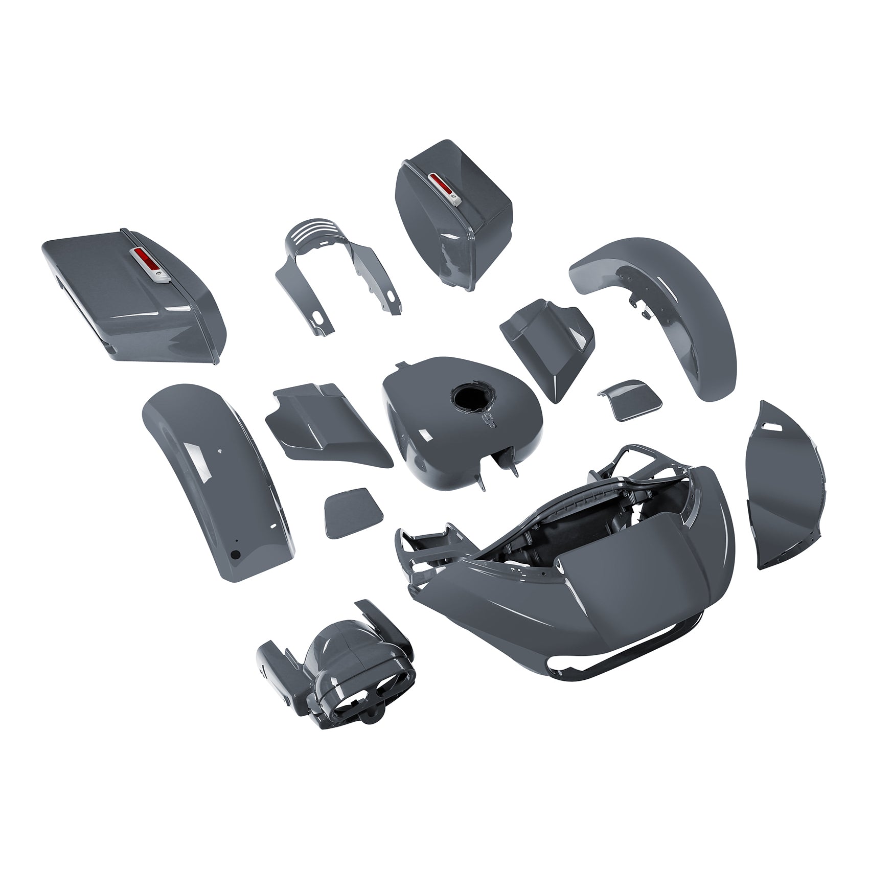 HR3 Gunship Gray Complete Body Fairing Kit For Harley Road Glide FLTRX 15-23