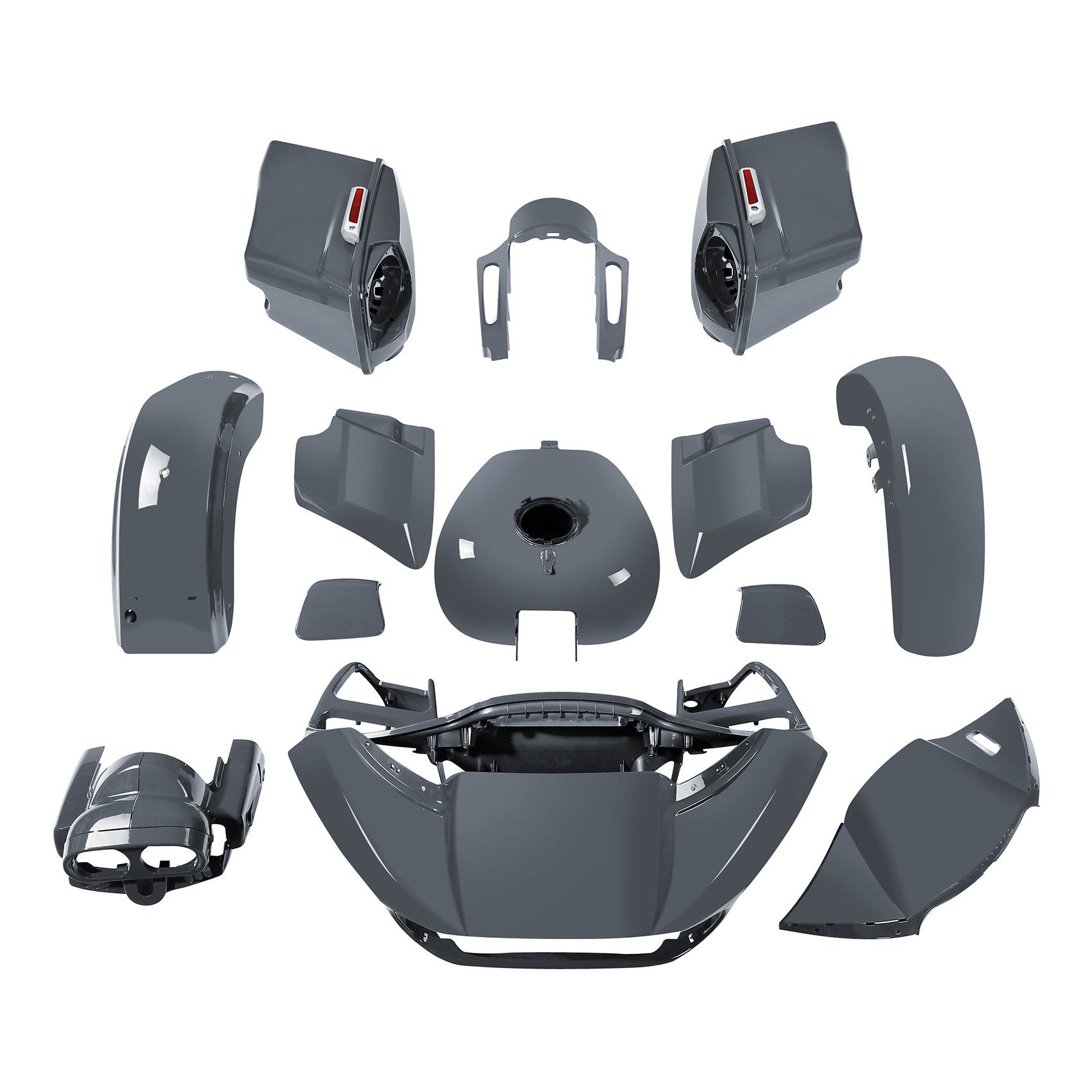 HR3 Gunship Gray Complete Body Fairing Kit For Harley CVO Road Glide FLTRXSE 15-23