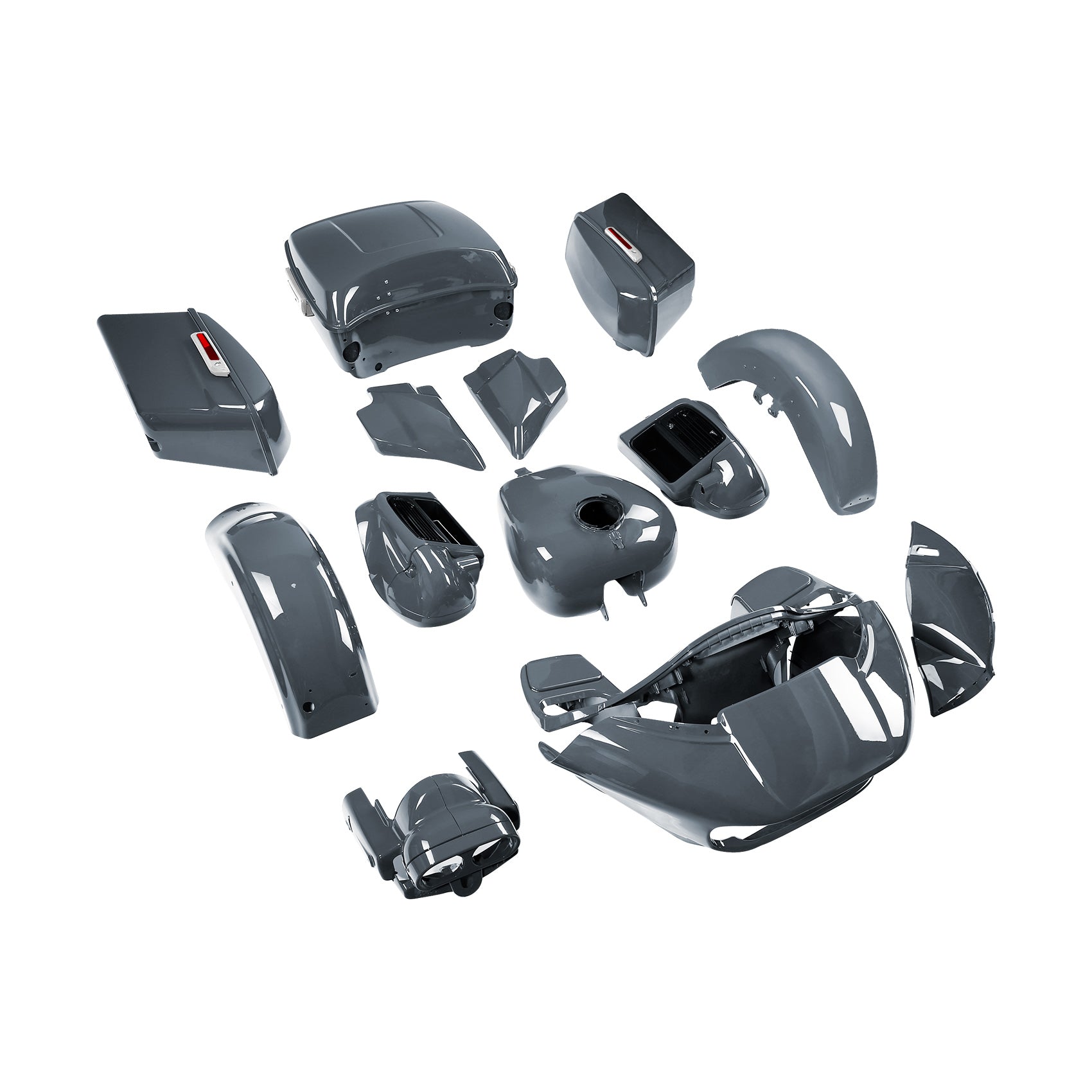 HR3 Gunship Gray Complete Body Fairing Kit For Harley Road Glide Limited FLTRK 15-23