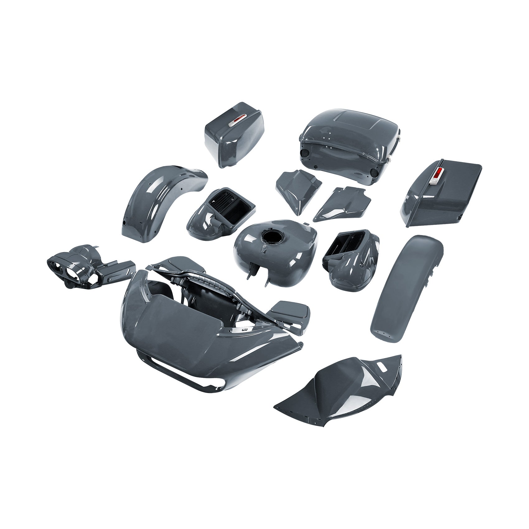 HR3 Gunship Gray Complete Body Fairing Kit For Harley Road Glide Limited FLTRK 15-23