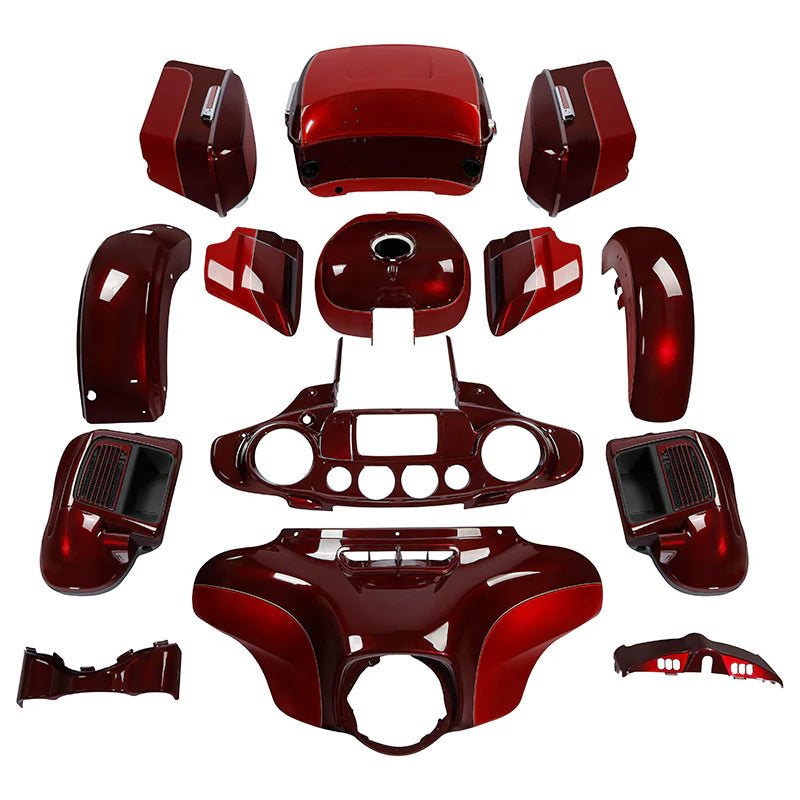 HR3 Mysterious Red Sunglo/ Velocity Red Sunglo Complete Body Fairing Kit For Harley Ultra Limited FLHTK 15-23