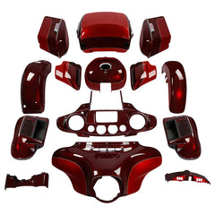 HR3 Mysterious Red Sunglo/ Velocity Red Sunglo Complete Body Fairing Kit For Harley Ultra Limited FLHTK 15-23