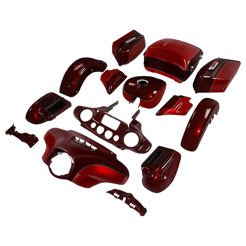 HR3 Mysterious Red Sunglo/ Velocity Red Sunglo Complete Body Fairing Kit For Harley Ultra Limited FLHTK 15-23