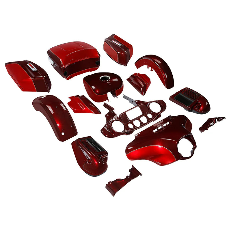 HR3 Mysterious Red Sunglo/ Velocity Red Sunglo Complete Body Fairing Kit For Harley Ultra Limited FLHTK 15-23