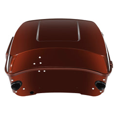 HR3 Auburn Sunglo & Black Hole With Rich Bourbon King Size Touring Trunk Luggage with Speaker Cut Outs For 14-24 Harley Touring
