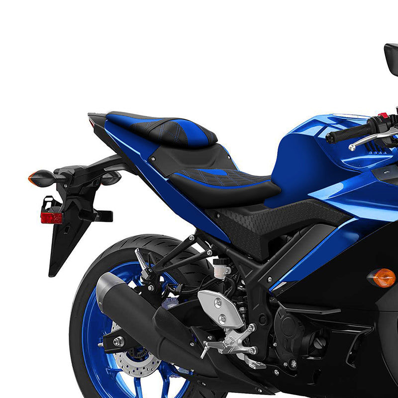 C.C. RIDER YZF R3 YZF R25 MT03 MT25 Front And Rear Seat For YAMAHA Lattice Sitiching Color Trimming, 2015-2023