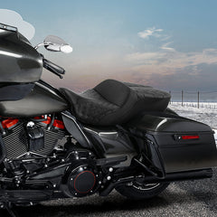 C.C. RIDER Touring Seat 2 Up Seat Driver Passenger Seat With Backrest For Harley CVO Road Glide Electra Glide Street Glide Road King, 2009-2023