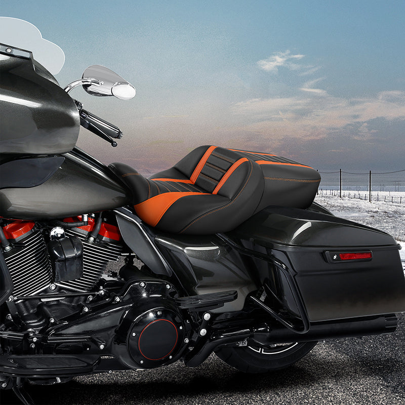 C.C. RIDER Touring Driver Passenger Seat  For Harley CVO Road Glide Electra Glide Street Glide Road King, 2009-2023