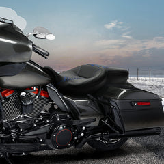 C.C. RIDER Touring Seat 2 Up Seat Driver Passenger Seat Homeycomb For Harley CVO Road Glide Electra Glide Street Glide Road King, 2009-2023