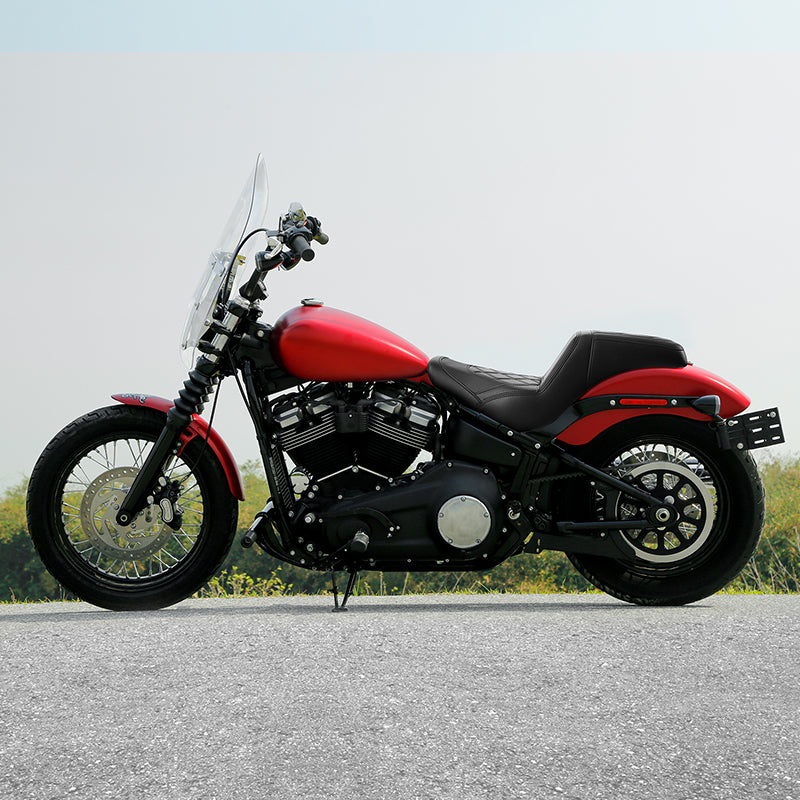 Gel Seat C.C. RIDER Softail Step Up Seat 2 Up Seat Diamond Stitching For Softail Street Bob FXBB Standard FXST Models 2018-2025