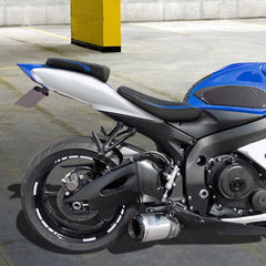 C.C. RIDER GSX-R750 GSX-R600 Front And Rear Seat Fit For SUZUKI GSXR750 GSXR600 Black Red Blue Lattice Stitch , 2006-2007