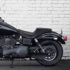 C.C. RIDER Dyna Step Up Seat 2 Up Seat Black Carbon Fiber Stitching For Dyna Wide Glide Super Glide, 1996-2003