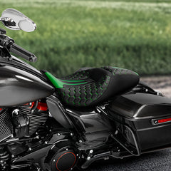 C.C. RIDER Touring Seat 2 up Seat Driver Passenger Seat For Harley Touring Street Glide Road Glide Electra Glide, 2008-2023