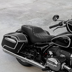 C.C. Rider BMW R18B R18 Transcontinental One Piece Seat Rider Passenger Low Profile Seat Pillion Cushion Black Lattice, 2020-2024