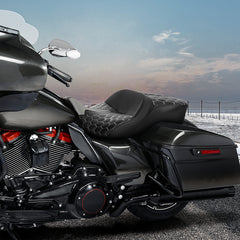 C.C. RIDER Touring Seat 2 Up Seat Driver Passenger Seat With Backrest For Harley CVO Road Glide Electra Glide Street Glide Road King, 2009-2023