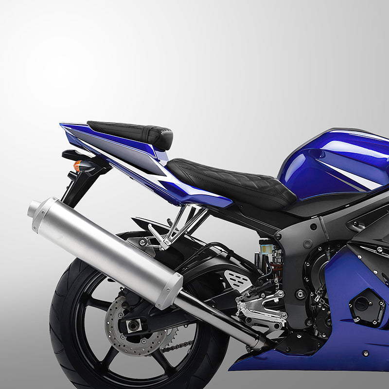 C.C. RIDER YZF R6 YZF R6S Front And Rear Seat Black Red Diamond For YAMAHA YZFR6 2003-2005 YZFR6S 2006-2009