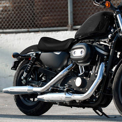 C.C.RIDER Sportster Seat Front Solo Seat Driver Rider Cushion Black Microfiber Leather, 2010-2023 XL models