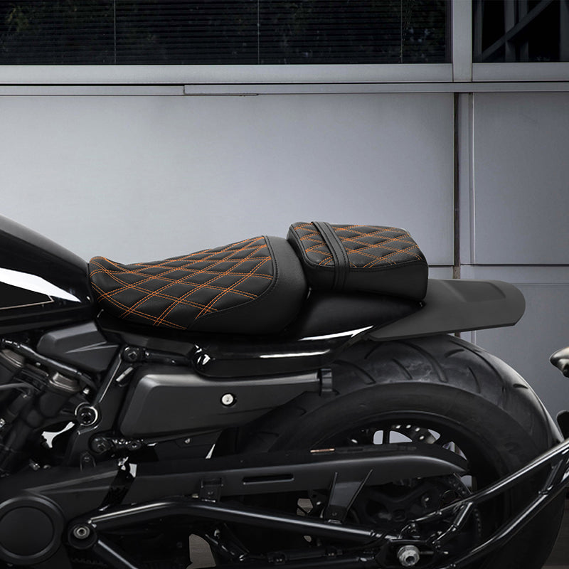 C.C. RIDER Sportster Seat 2 Piece Seat Driver And Passegner Seat Lattice Stitching Fit For Harley Sportster S RH1250S 2021-Later