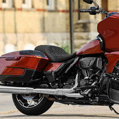 C.C. RIDER Touring Seat One Piece 2 Up Seat Driver Passenger Seat Lattice Stitching For Street Glide Road Glide, 2023-2025