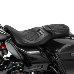 C.C. RIDER Touring Seat Two Piece 2 Up Seat Low Profile Driver Passenger Seat Octane For Road Glide Street Glide Road King, 2009-2023