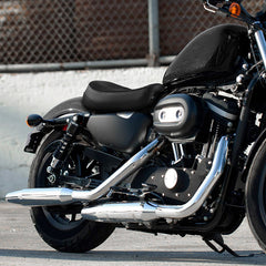 C.C.RIDER Sportster Seat Front Solo Seat Driver Rider Cushion Black Alcantara Leather, 2010-2023 XL models