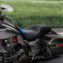 C.C. RIDER Touring Seat 2 up Seat Driver Passenger Seat For Harley Touring Street Glide Road Glide Electra Glide, 2008-2023