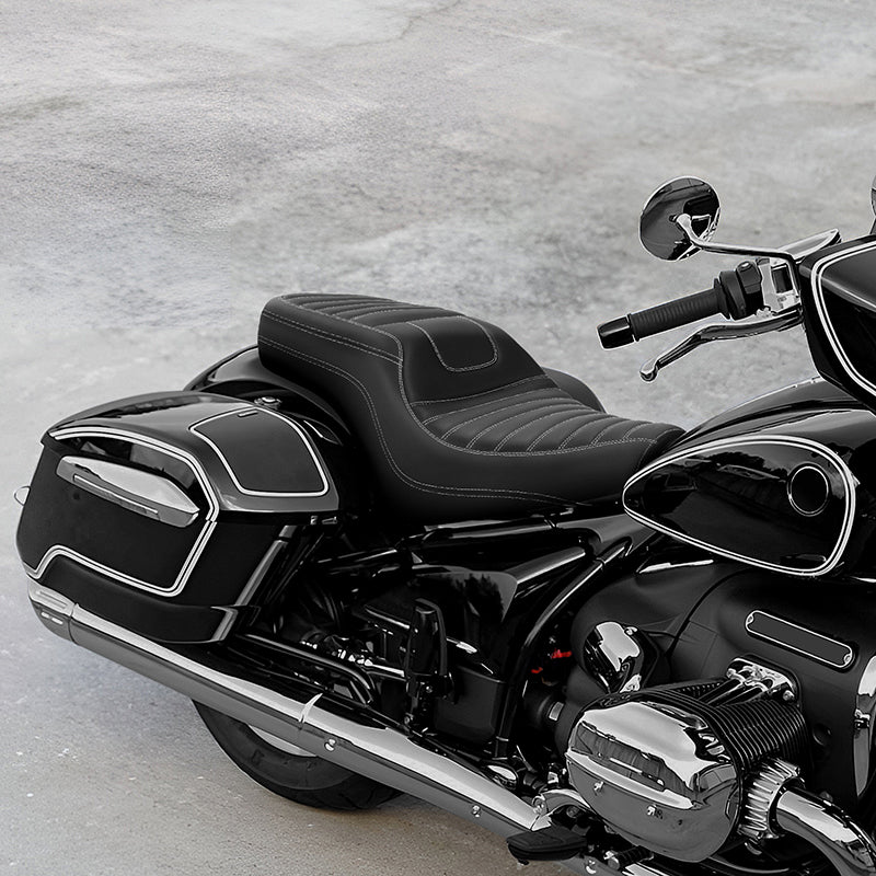 C.C. Rider BMW R18B R18 Transcontinental One Piece Seat Rider Passenger Seat Pillion Cushion White Trimming, 2020-2024