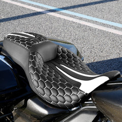 C.C. RIDER Touring Seat 2 up Seat Driver Passenger Seat For Harley Touring Street Glide Road Glide Electra Glide, 2008-2023