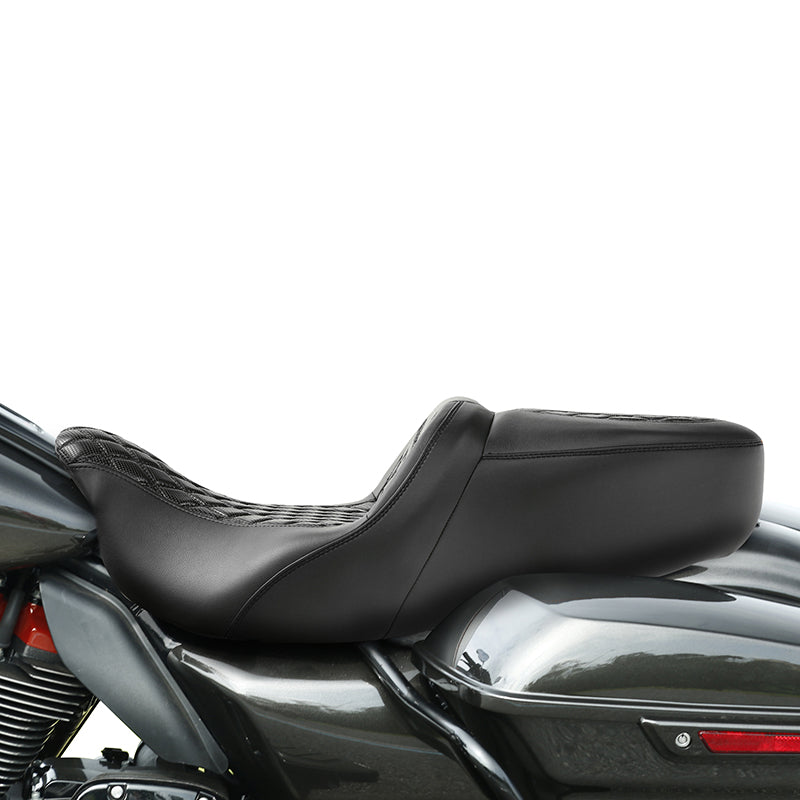 Gel Seat C.C. RIDER Touring Seat 2 Up Seat Driver Passenger Seat For Harley CVO Street Glide Road King Road Glide Electra Glide, 2009-2023
