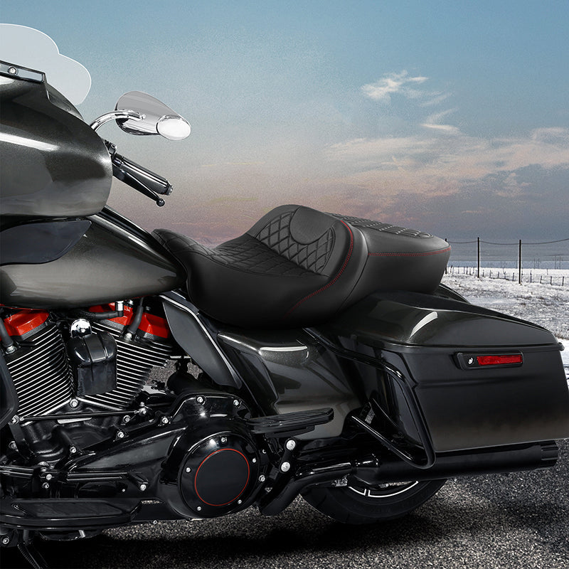 C.C. RIDER Touring Seat 2 Up Seat Driver Passenger Seat For Harley CVO Road Glide Electra Glide Street Glide Road King, 2009-2023