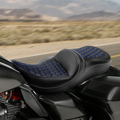 C.C. RIDER Touring Seat Driver Passenger Seat 2 Up Seat For FL Touring Road King Electra Glide Road Glide, White, 2009-2024