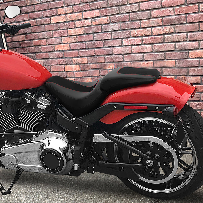 C.C.RIDER Softail Seat Two Piece 2 Up Seat Alcantara Leather For Harley Softail Breakout FXBR FXBRS, 2018-2023