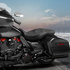 C.C. RIDER Touring Seat 2 Up Seat Driver Passenger Seat Homeycomb For Harley CVO Road Glide Electra Glide Street Glide Road King, 2009-2023