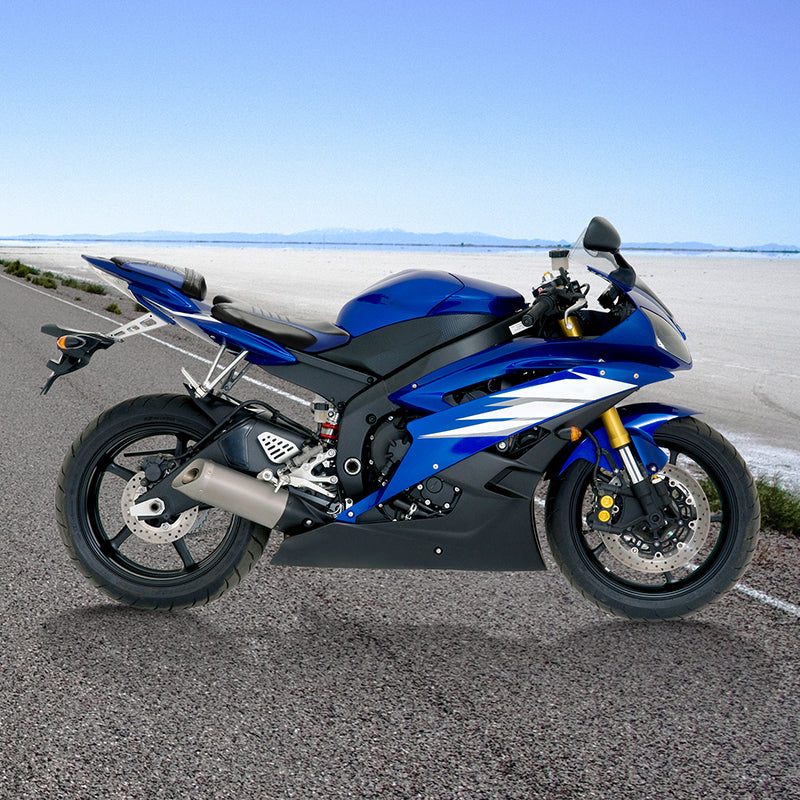 C.C. RIDER YZF R6 Front And Rear Seat Fit For YAMAHA R6 Black Blue Pillion Cushion, 2006, 2007