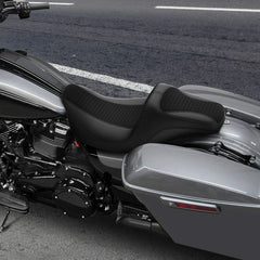 C.C. RIDER Touring Seat 2 Up Seat Driver Passenger Seat Extended Reach Tall Boy Seat Alcantara Leather, 2009-2023