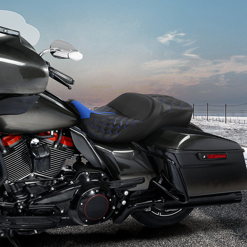 Gel Seat C.C. RIDER Touring Seat Driver Passenger Seat  For Harley CVO Road Glide Electra Glide Street Glide Road King, 2009-2023