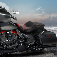 C.C. RIDER Touring Seat 2 Up Seat Driver Passenger Seat With Backrest For Harley CVO Road Glide Electra Glide Street Glide Road King, 2009-2023