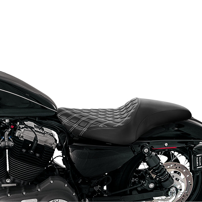C.C. RIDER Sportster Seat 2 up Seat Iron 883 Iron 1200 XL883 XL1200 Bobbor Seat, 2004-2023