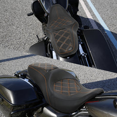 C.C. RIDER Touring Seat 2 up Seat Driver Passenger Seat Aztec For Harley Touring Street Glide Road Glide Electra Glide, 2008-2023