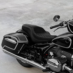 C.C. Rider BMW R18B R18 Transcontinental One Piece Seat Rider Passenger Seat Pillion Cushion Black White Lattice Stitching, 2020-2024