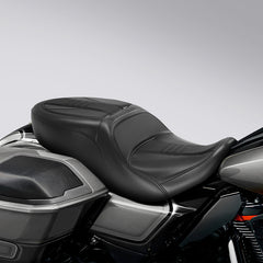C.C. RIDER Touring Seat One Piece 2 Up Seat Driver Passenger Seat Black Trimming For Street Glide Road Glide, 2023-2025