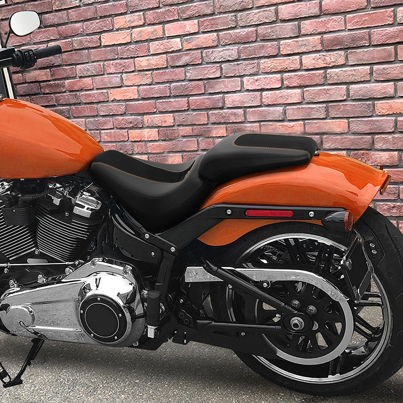 C.C.RIDER Softail Seat Two Piece 2 Up Seat Alcantara Leather For Harley Softail Breakout FXBR FXBRS, 2018-2023
