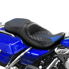 C.C. RIDER Touring Seat 2 Up Seat  Driver Passenger Seat For Harley CVO Road Glide Electra Glide Street Glide Road King Honeycomb, 1997-2007