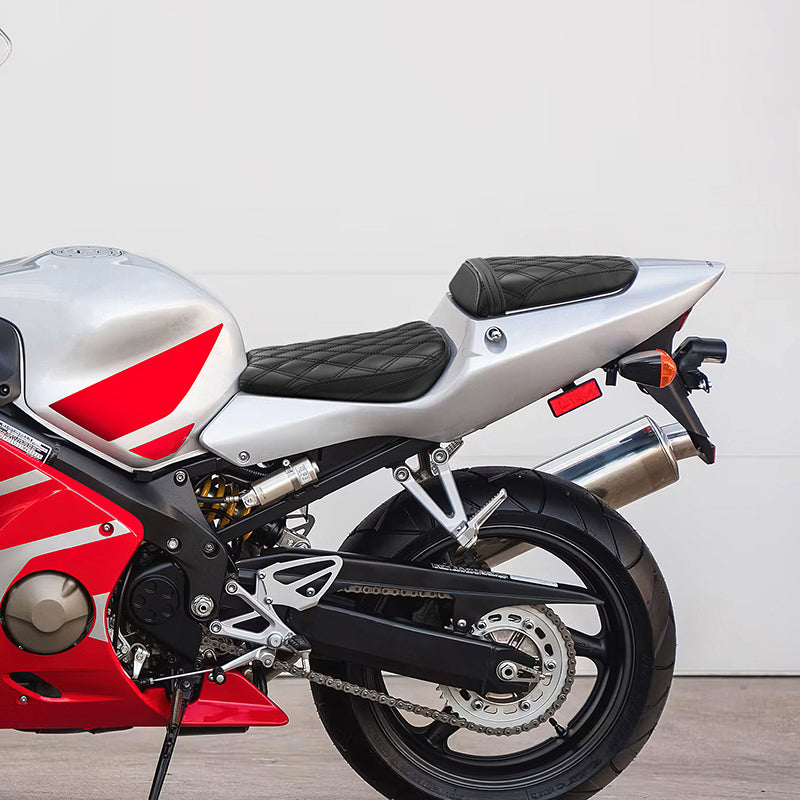 C.C. RIDER CBR600FS CBR600FR CBR600F4i Two Piece Seat Black Lattice For Honda, 2001-2003