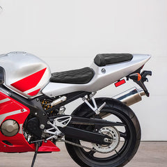 C.C. RIDER CBR600FS CBR600FR CBR600F4i Two Piece Seat Black Lattice For Honda, 2001-2003