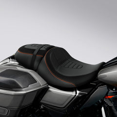 C.C. RIDER Touring Seat Two Piece 2 Up Seat Driver Solo Seat Passenger Seat Alcantara Leather For CVO Street Glide CVO Road Glide, 2023-2025